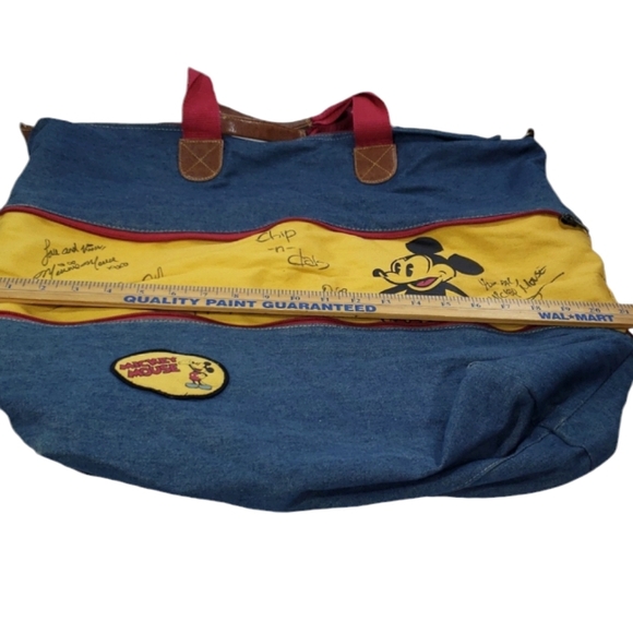 Vintage Disney Mickey Mouse Denim Tote Hand Bag Purse & Wallet - Picture 15 of 16